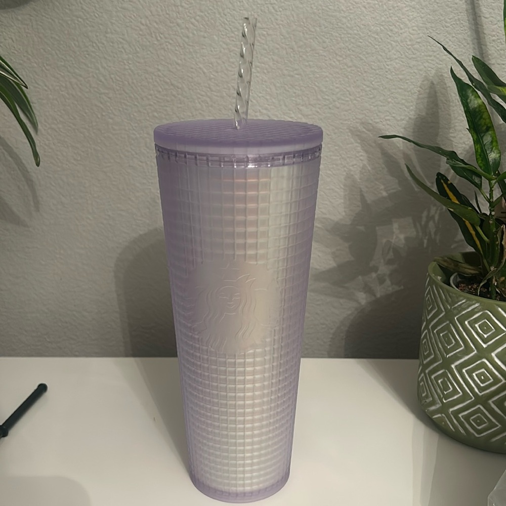 Iridescent square pattern Starbucks cup 24oz